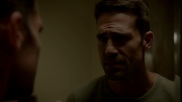 Male Reflecting On Identity Struggles. Introspective Male Confronting Personal Inner Conflicts