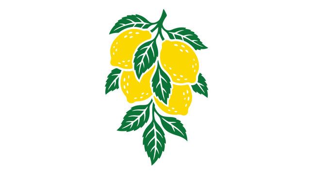 Fresh whole lemons with green leaves on white background minimalist still life