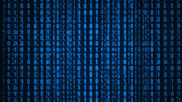 blue binary code background