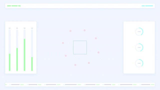 Dynamic motion of animated bar graphs and charts illustrating data trends and analysis in a modern digital environment.