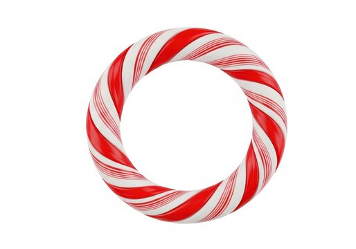 Spiral pattern of twisted red and white ribbons forming a circular design