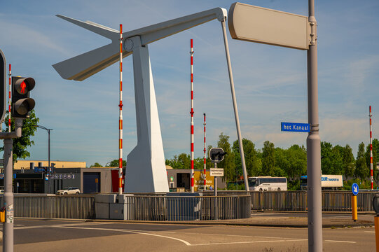 Assen, Netherlands 05.15.2026 Drawbridge over canal in Assen