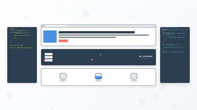 Modern user interface motion with dynamic dashboard elements and animated data visualization for digital analytics and web application design.