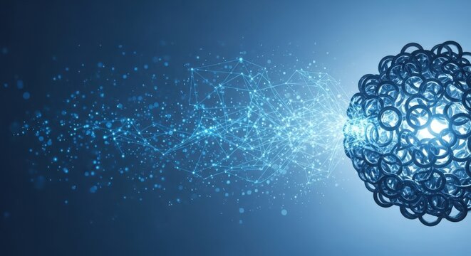 Abstract virus particle in space with cosmic background