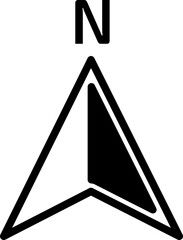 Black compass icon representing navigation, direction finding, travel guidance, geographic orientation, map exploration, adventure equipment, GPS symbol and minimal vector design style © Muhammad