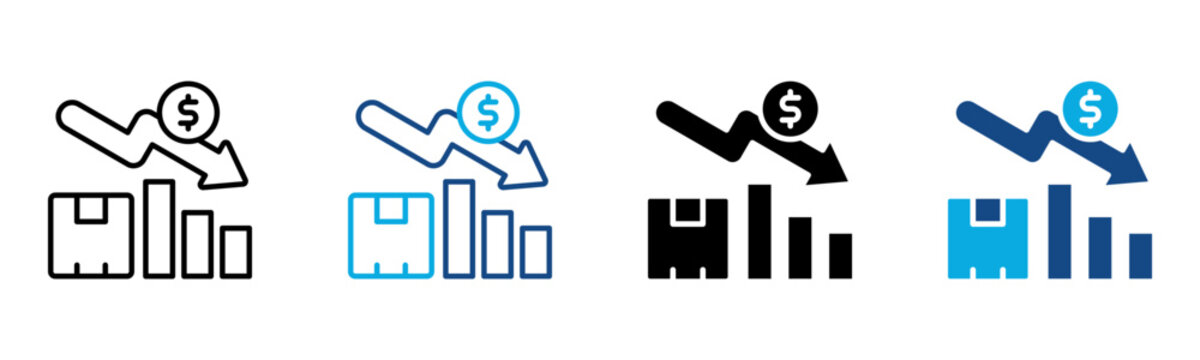 Decrease Icon Multiple Style Vector Illustration