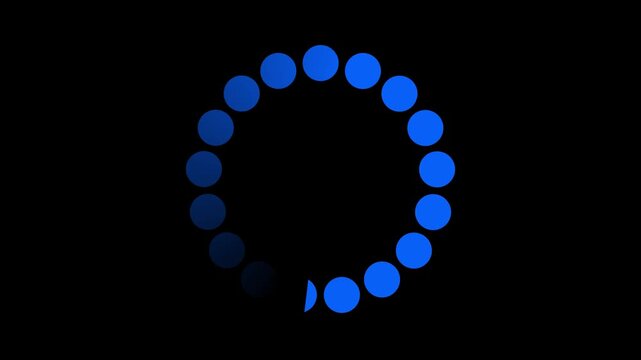 line gradient round loading page video design.Loading circle animation on black background. Circular loading bar with glitch and noise.Display stuck animation.