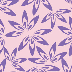 Fototapeta premium Seamless floral pattern, delicate ditsy print of wild plants in a vintage motif. Romantic botanical design of small hand drawn flowers, tiny twigs, leaves on a blue background. Vector illustration.