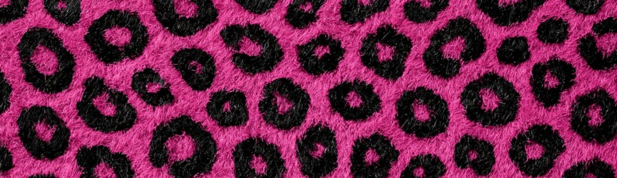 Pink and black leopard fur spotted pattern