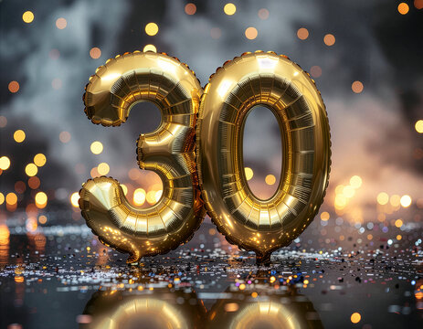 30 urodziny balony - trzydziestka