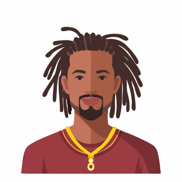 Flat Illustration of a Man with Dreadlocks