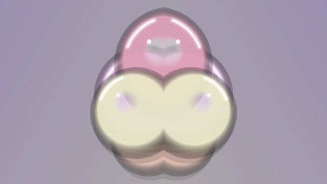 glowing pink and yellow bubbles on purple