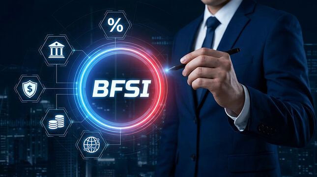 BFSI financial business technology banking and insurance services conceptual background