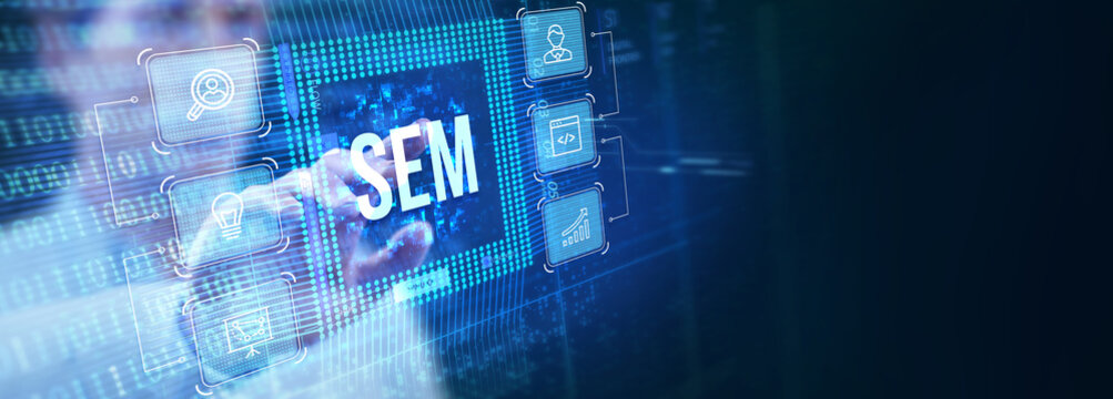 SEM Search Engine Optimization Marketing Ranking concept for website.