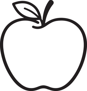 Minimal line apple icon vector isolated on white background with editable outline style.