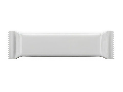 Plain rectangular snack wrapper with sealed edges shown clearly transparent background