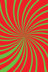 Obraz premium Vibrant red and green swirling abstract graphic design with radial pattern