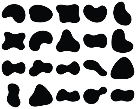 Round Shape, Round Abstract Vector Set, Round Oblong Shape Set, Trendy Circle, Modern Banner, 