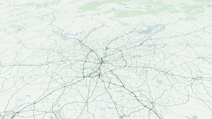Obraz premium Modern minimalist vector map of Atlanta, Georgia, USA. High-quality scalable illustration of Atlanta city grid, Interstate highway loops, Downtown, Midtown, Buckhead for posters and design.