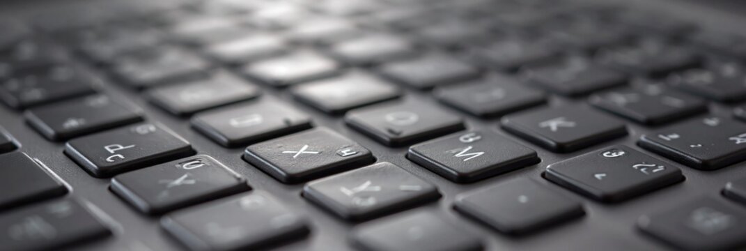 Angled closeup qwerty keyboard 
