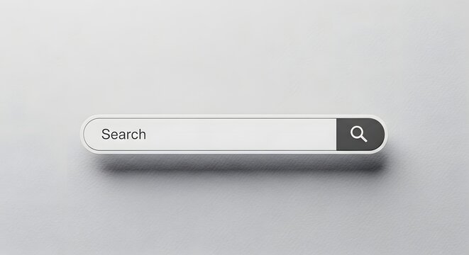 Empty search box on white website interface, SEO and web navigation concept