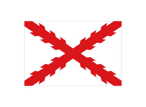Flag of the Spanish Empire or Hispanic Monarchy. Flag of Cross of Burgundy or Catholic Monarchy