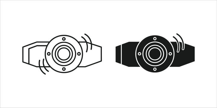 Black and white of bearings with vibration waves mechanical