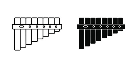 Black and white pan flutes instrument music © JakirStock