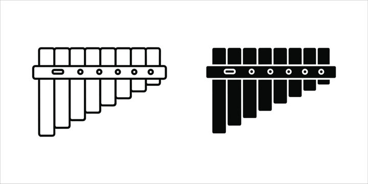 Black and white pan flutes instrument music