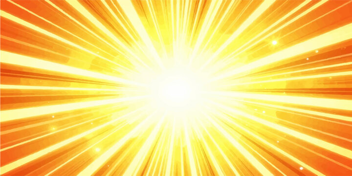 Abstract futuristic zoom backdrop with vibrant orange and yellow speed lines