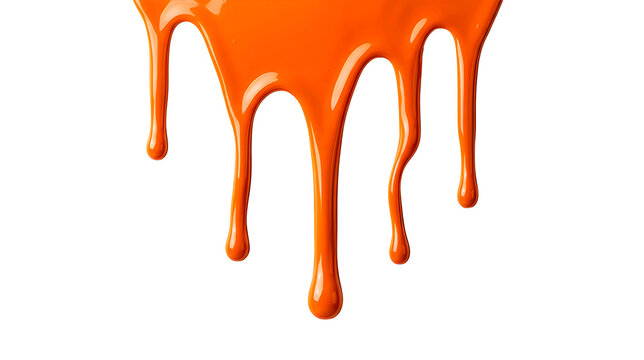 Orange Glossy Paint Drip Border Isolated PNG &mdash; Border Tetesan Cat Oranye Mengkilap PNG Transparan
