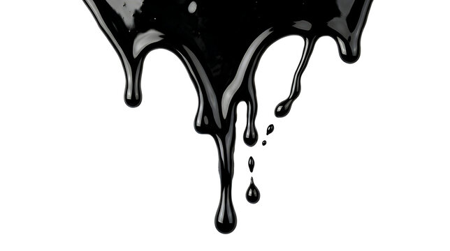 Black Glossy Liquid Paint Drip Isolated PNG &mdash; Tetesan Cat Hitam Cair Mengkilap PNG Transparan