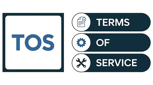 Terms of Service Agreement Graphic Design Illustration with TOS Label