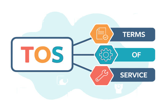Terms of Service Agreement Graphic Illustration with Icons and Cloud Background