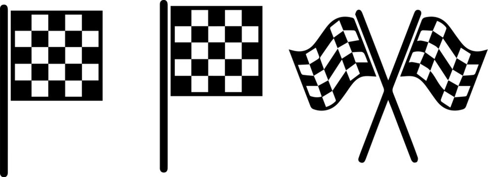  Checkered race flag icon set