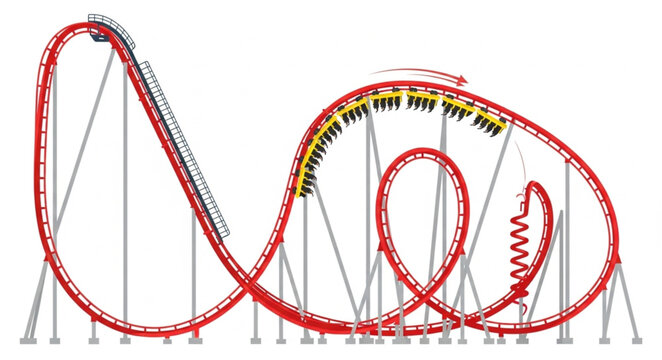 Thrilling Roller Coaster Ride with Loops and Twists.