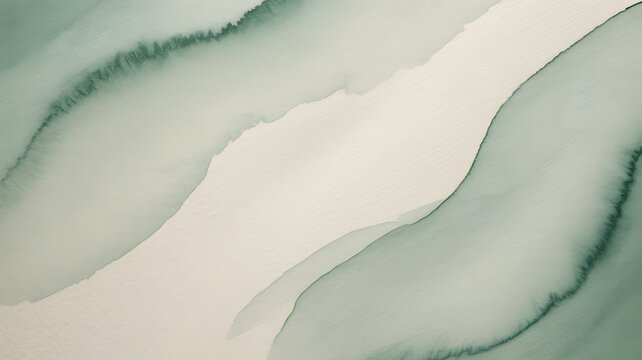 Watercolor wash in muted green tones creates an abstract fluid background texture tone