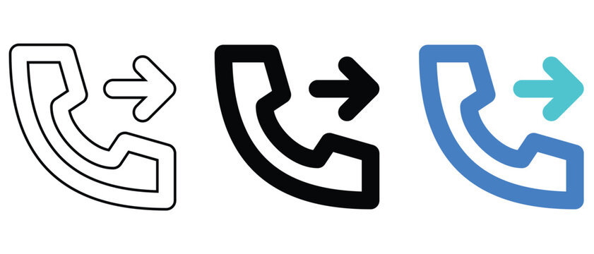Outgoing call icon representing a phone receiver with an arrow indicating an outward direction.