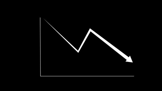 Decline Failure Decreasing Bar Graph, Business loss Graph on with Transparent Background