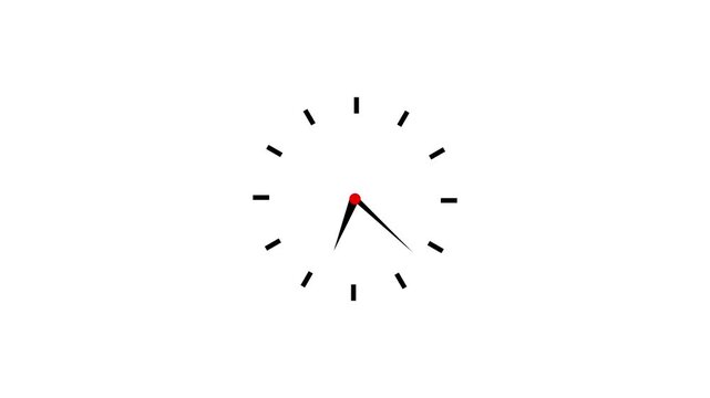 analog clock timer circle animation. twenty-four hours' time lapse animation on black screen.