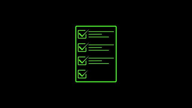 Document processing and document analysis animation. Business information management, smart checklist verification,animated icon related to bill and payment.