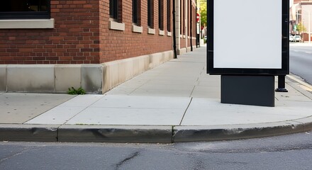 Fototapeta premium Blank Billboard on City Street Corner.