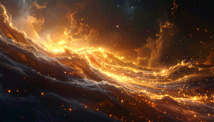 Golden waves with stardust on dark cosmic flow