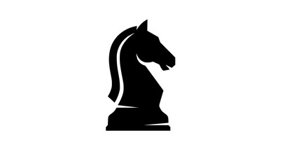 Black chess knight horse silhouette vector icon strategy planning and tactical thinking symbol © sobuj
