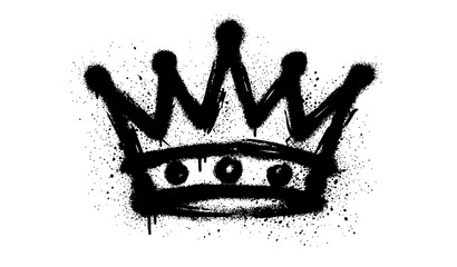 Graffiti spray painted crown icon vector illustration urban street art royalty symbol © sobuj