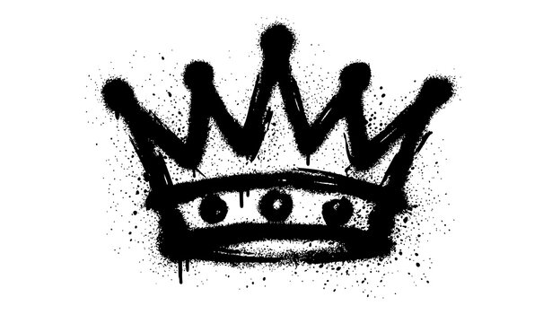 Graffiti spray painted crown icon vector illustration urban street art royalty symbol
