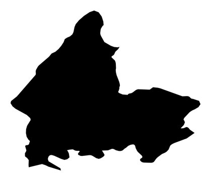 A contour map of Shkod&euml;r. Albanian county silhouette