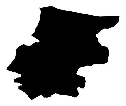 A contour map of Vratsa. Bulgarian province silhouette