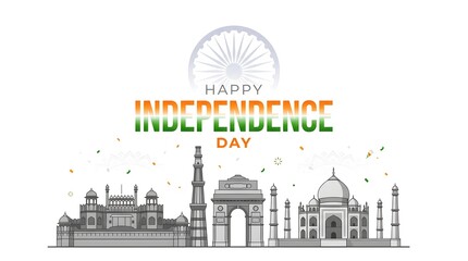 Naklejka premium India independence day celebration illustration
