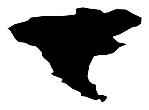 A contour map of Ungheni. Moldovan administrative division silhouette